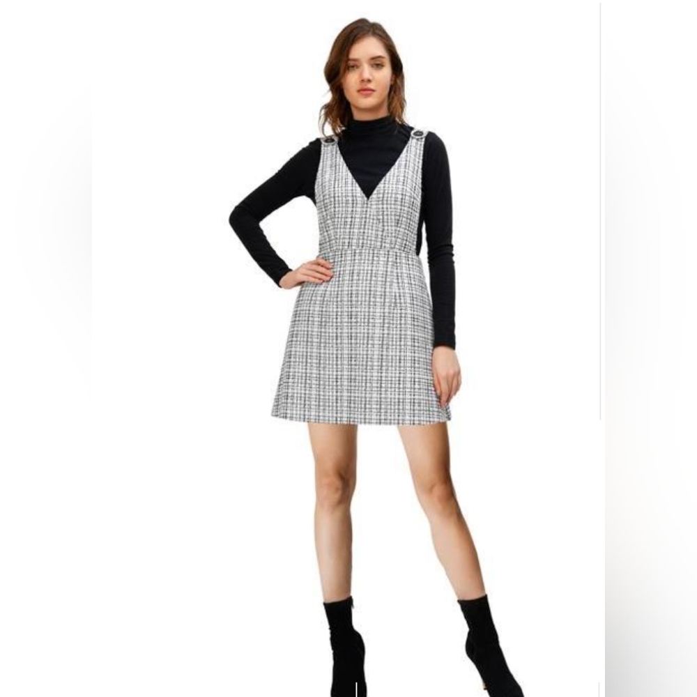 Eshakti Newbury Street Lurex Boucle Tweed Pinafore Mini Dress 2X